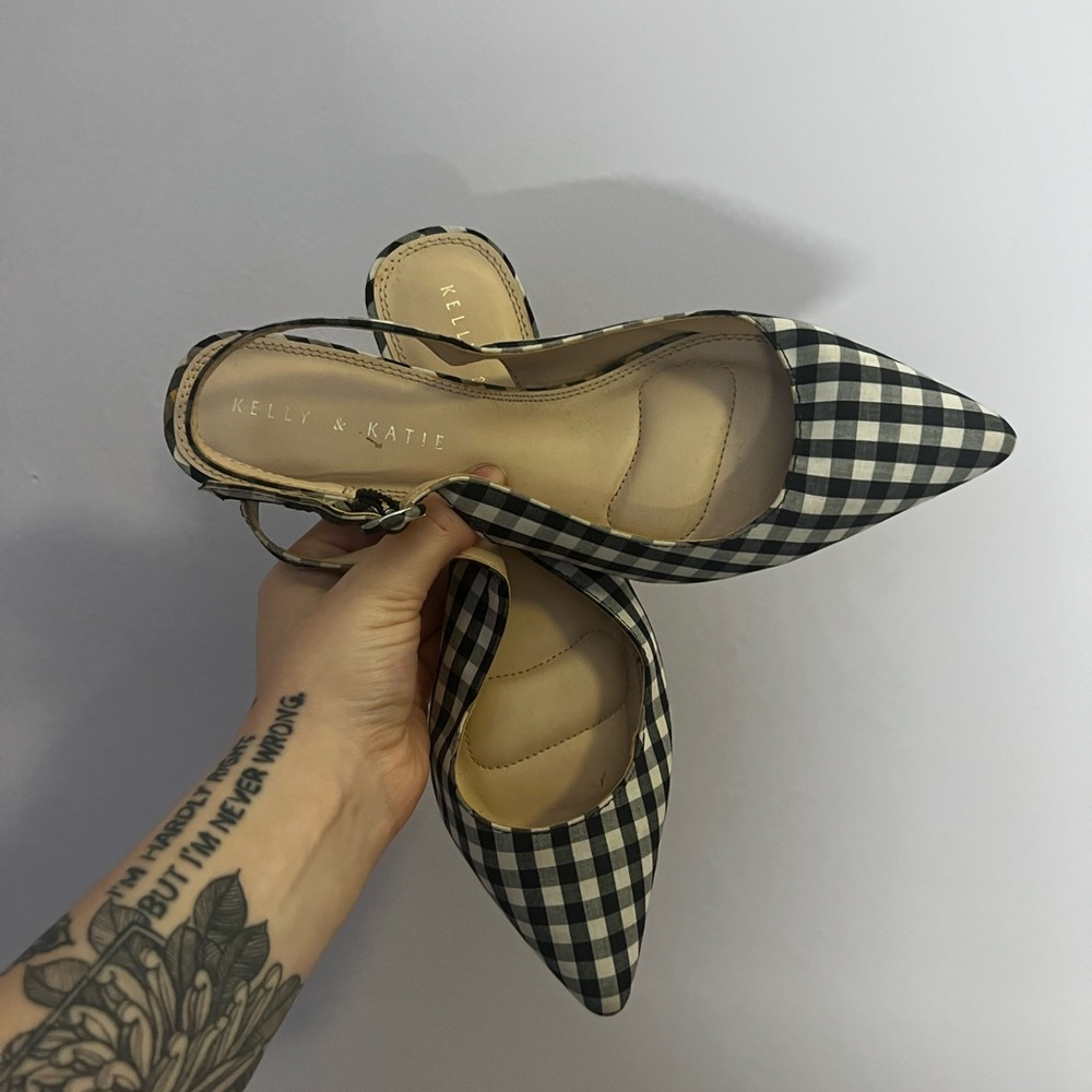 Kelly & Katie Gingham Kitten Heels